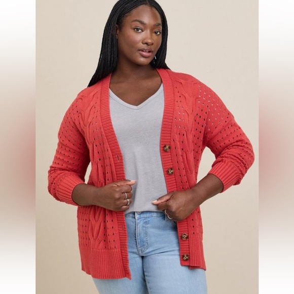 NWT Torrid Cable Boyfriend Cardigan Sweater - Picture 1 of 8